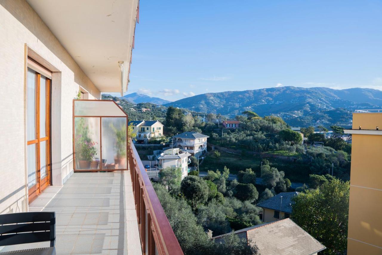 093 - Casa Panorama, Vista Mare E Vista Portofino, 500 Metri Centro Di Chiavari, Posto Auto Gratis Incluso Daire Dış mekan fotoğraf
